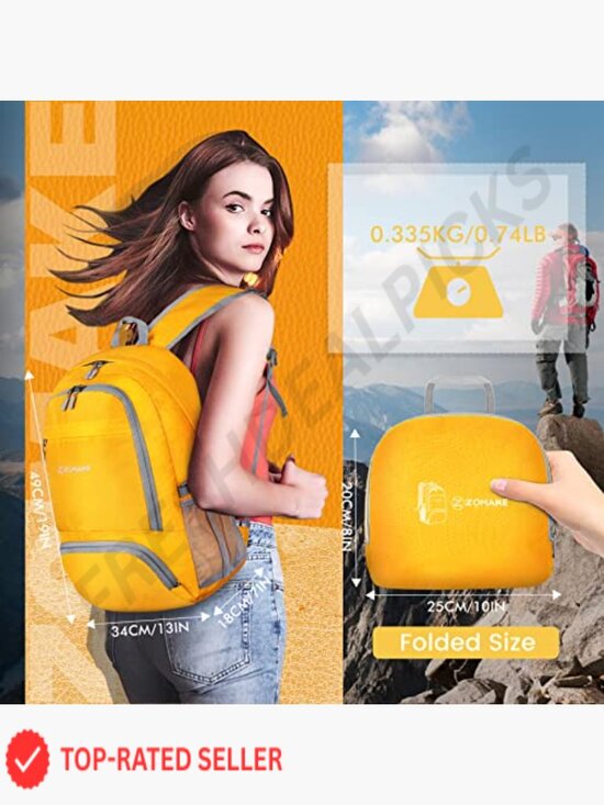 Lightweight Packable Backpack 30L Foldable Travel Daypack with Bottle Pocket main image 6